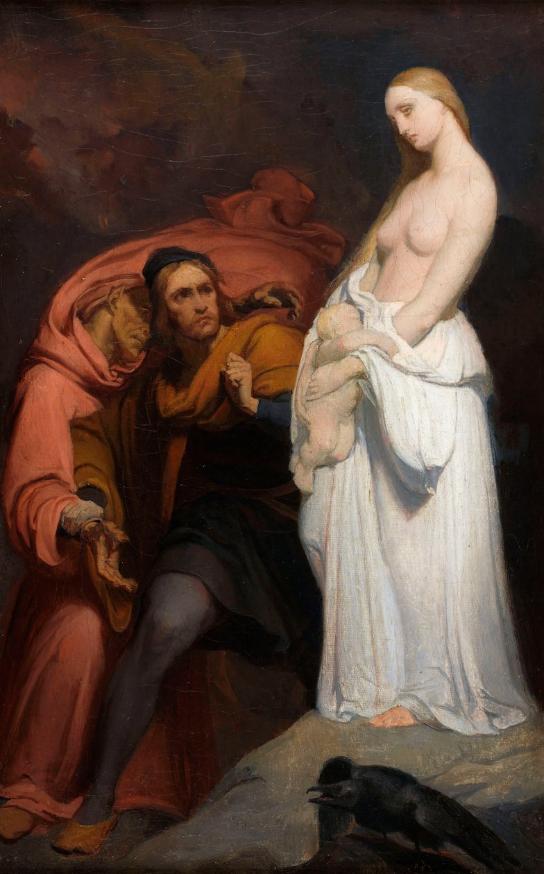 Małgorzata trzymająca swoje martwe dziecko, ok. 1930 r. 1846. autorstwa Ary Scheffer