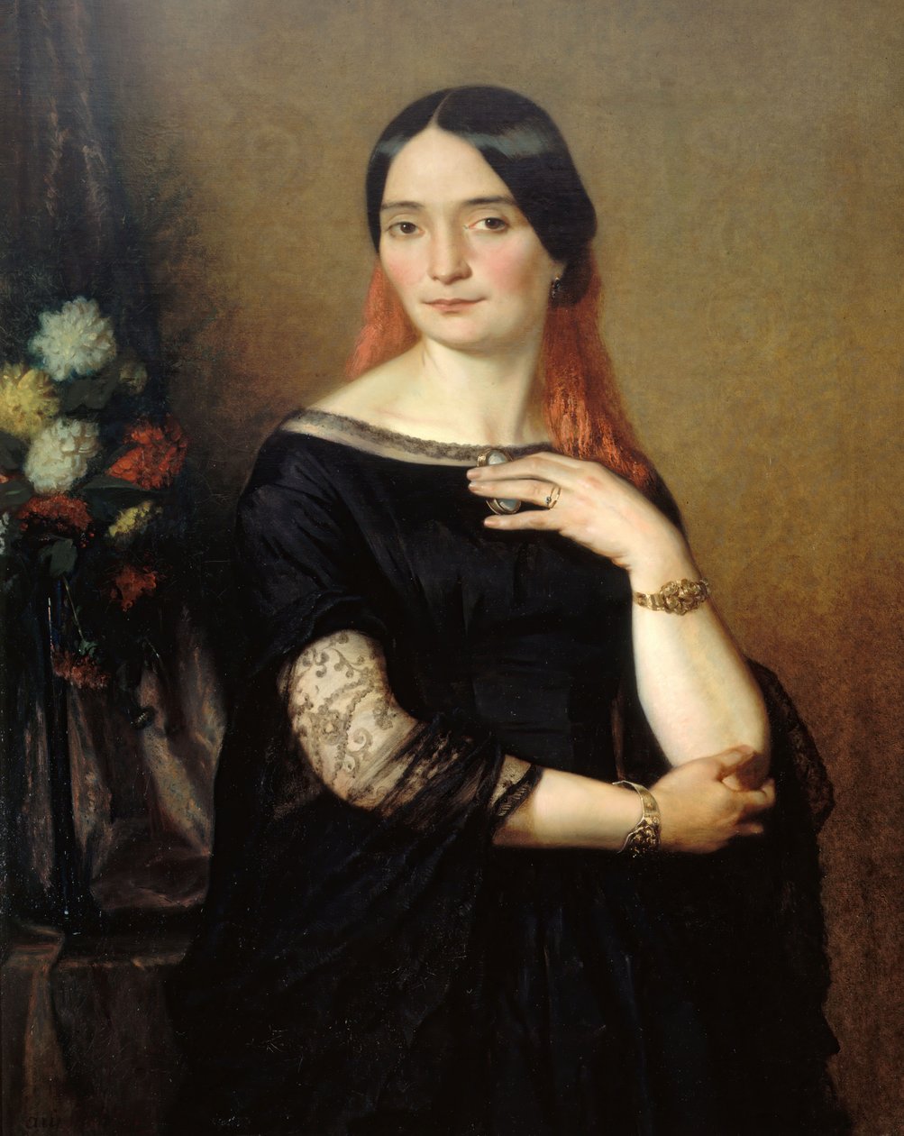 Portret aktorki Mademoiselle Mars Anne Francoise Hyppolyte Boutet 1779-1847. autorstwa Ary Scheffer