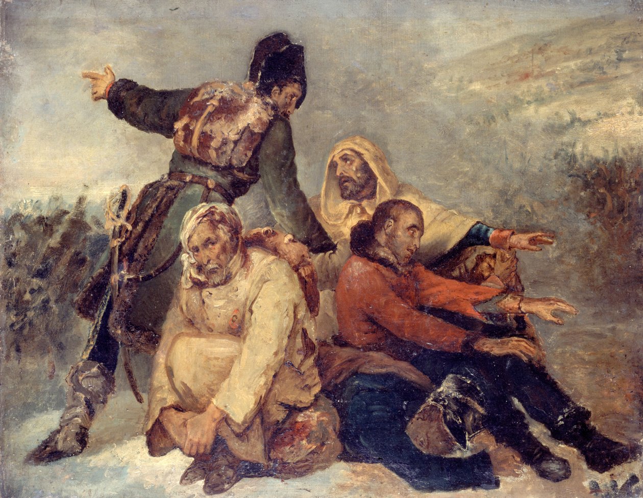 Czterech żołnierzy Armii Uciekinierów, ok. 1930 r. 1826. autorstwa Ary Scheffer