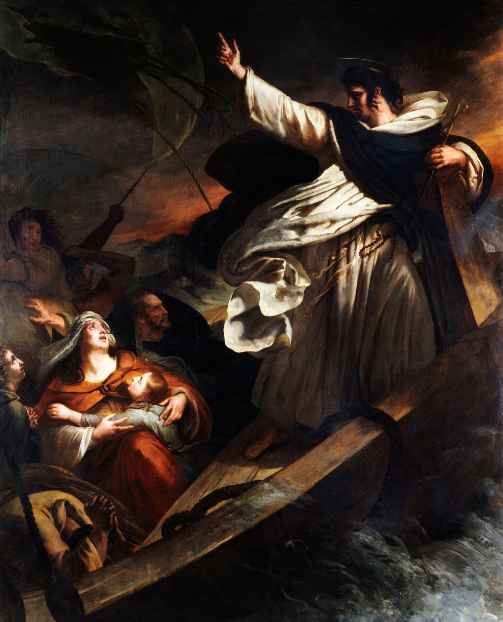Św. Tomasz z Akwinu głosi ufność Bogu podczas burzy, 1823. autorstwa Ary Scheffer