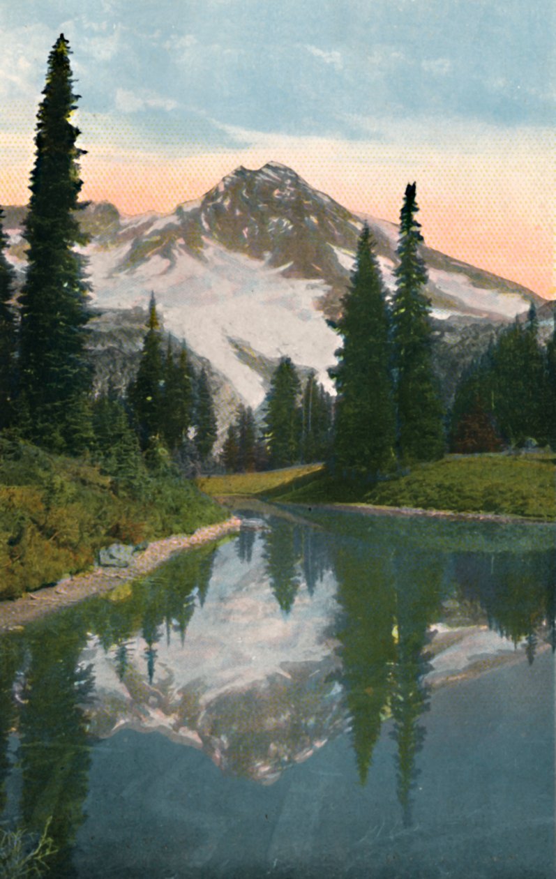 Góra Rainier i Jezioro Odbicia, c1916 autorstwa Asahel Curtis