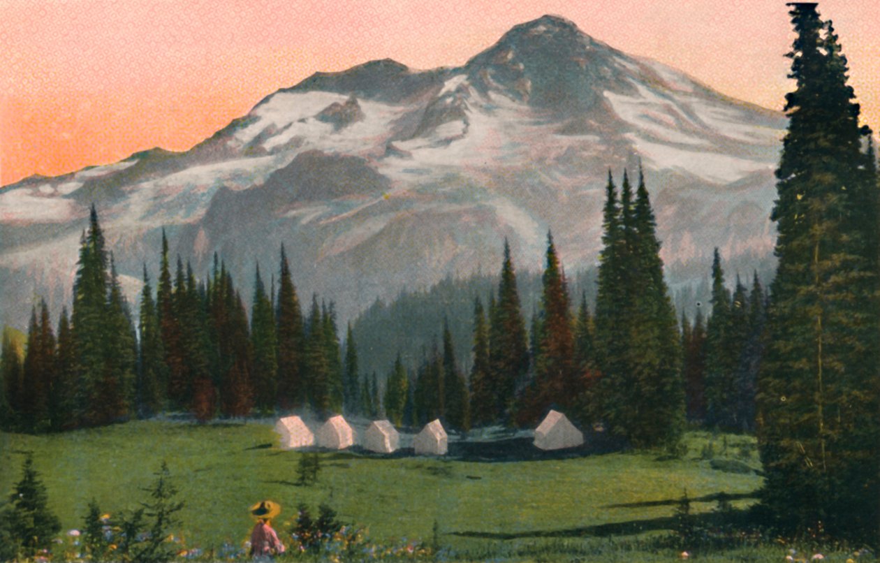 Góra Rainier z Indian Henrys, c1916 autorstwa Asahel Curtis