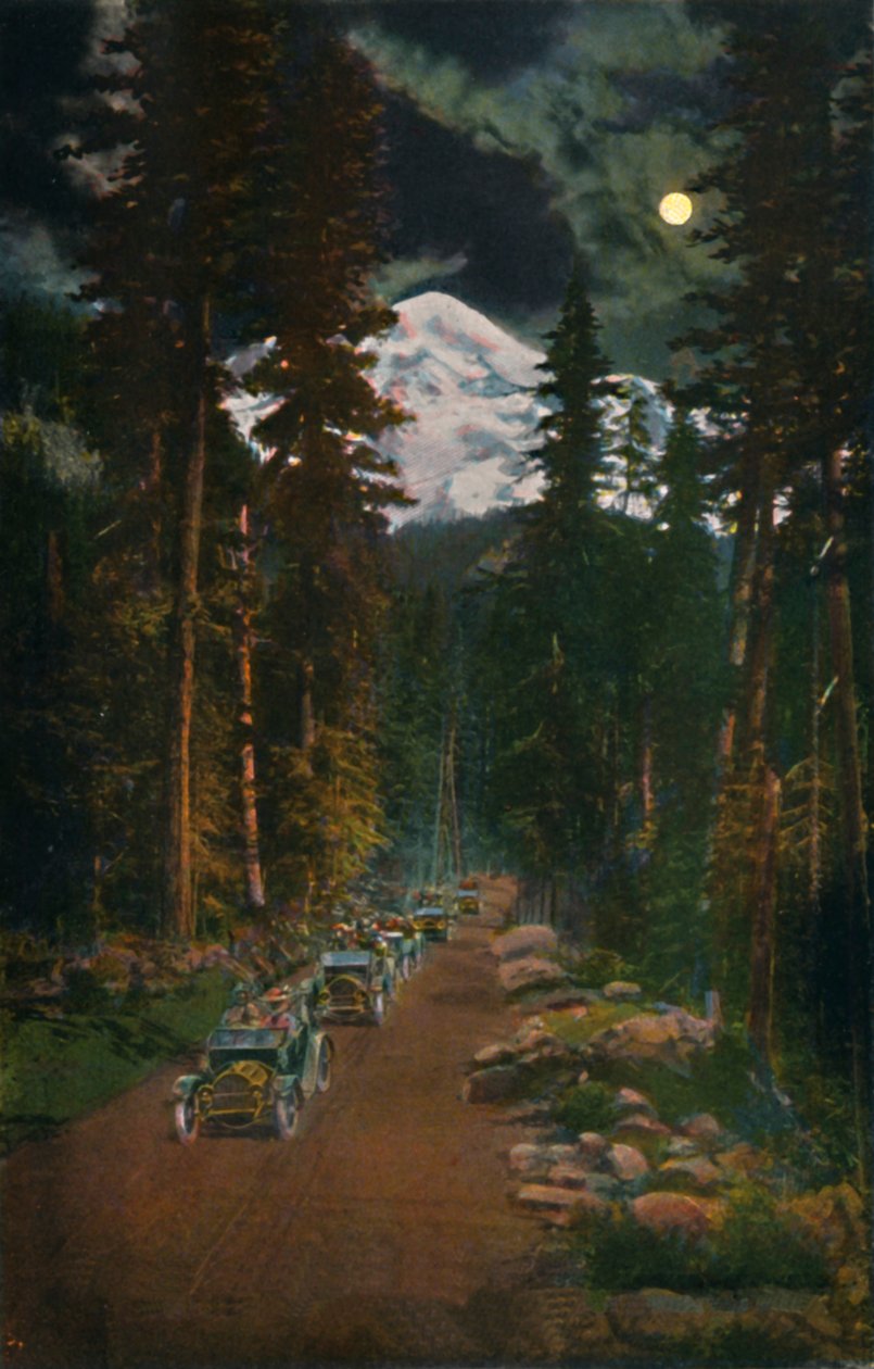 W drodze z Parku Narodowego Mount Rainier, Waszyngton, ok. 1916 r. autorstwa Asahel Curtis