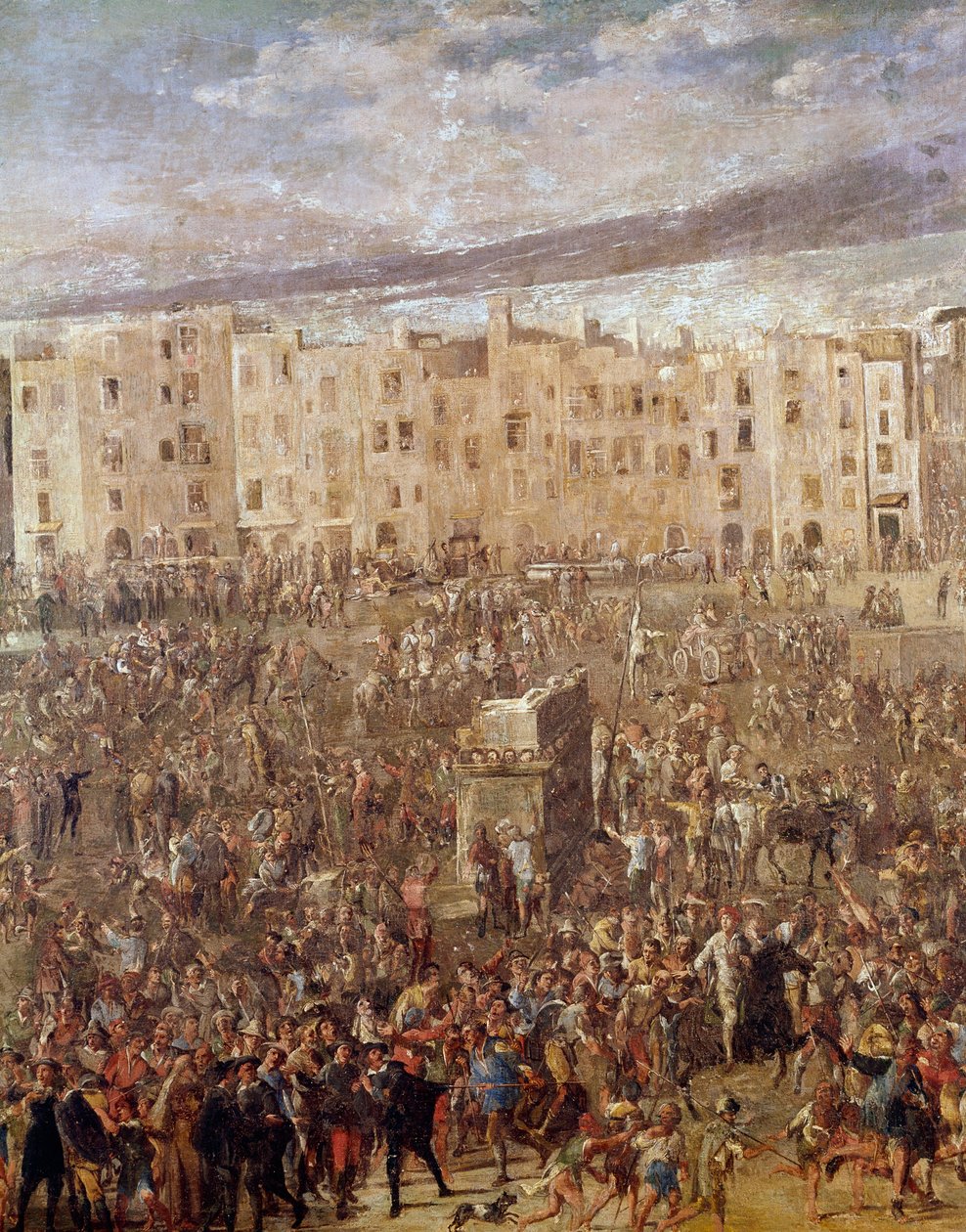 Plac Marche w Neapolu w czasie rewolucji Masaniello Obraz Ascanio Luciani (ok. 1621-1706) Neapol, Muzeum Narodowe San Martino autorstwa Ascanio Luciani