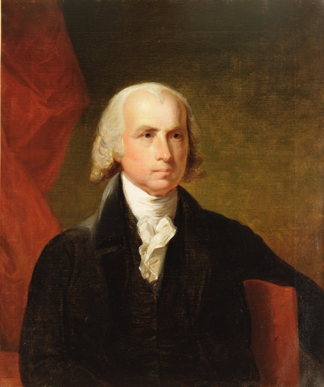 James Madison, 1835 według oryginału Gilberta Stuarta autorstwa Asher Brown Durand