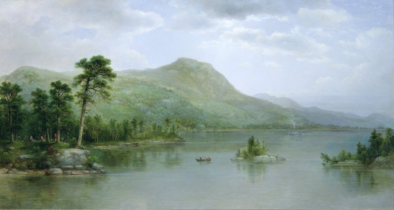 Czarna Góra z Wysp Portowych, Jezioro George, Nowy Jork, 1875 r. autorstwa Asher Brown Durand