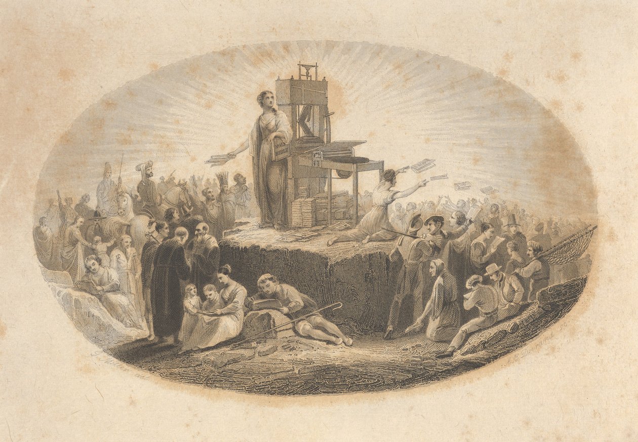 Certyfikat Towarzystwa Biblijnego, XIX wiek. autorstwa Asher Brown Durand