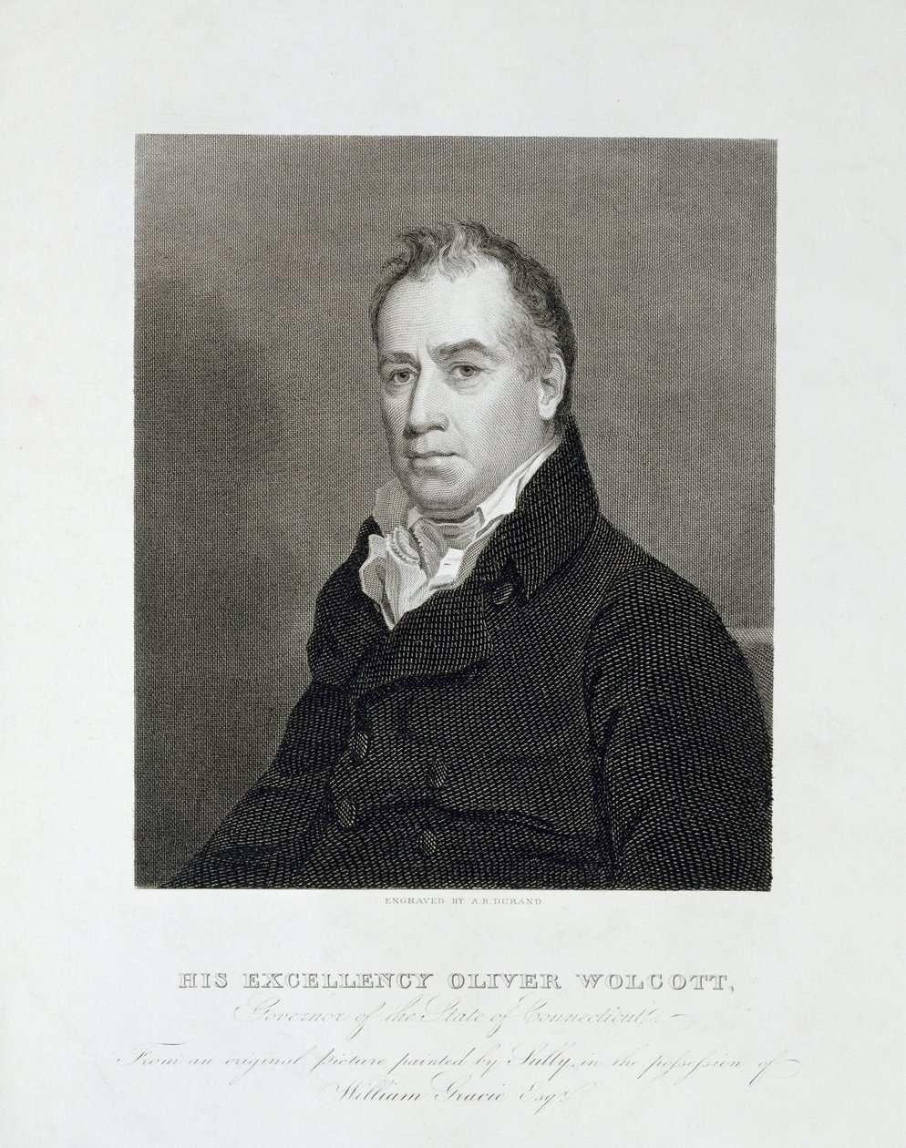 Jego Ekscelencja Oliver Wolcott, gubernator stanu Connecticut, ok. 1930 r. 1820 (grawerowanie liniowe) autorstwa Asher Brown Durand
