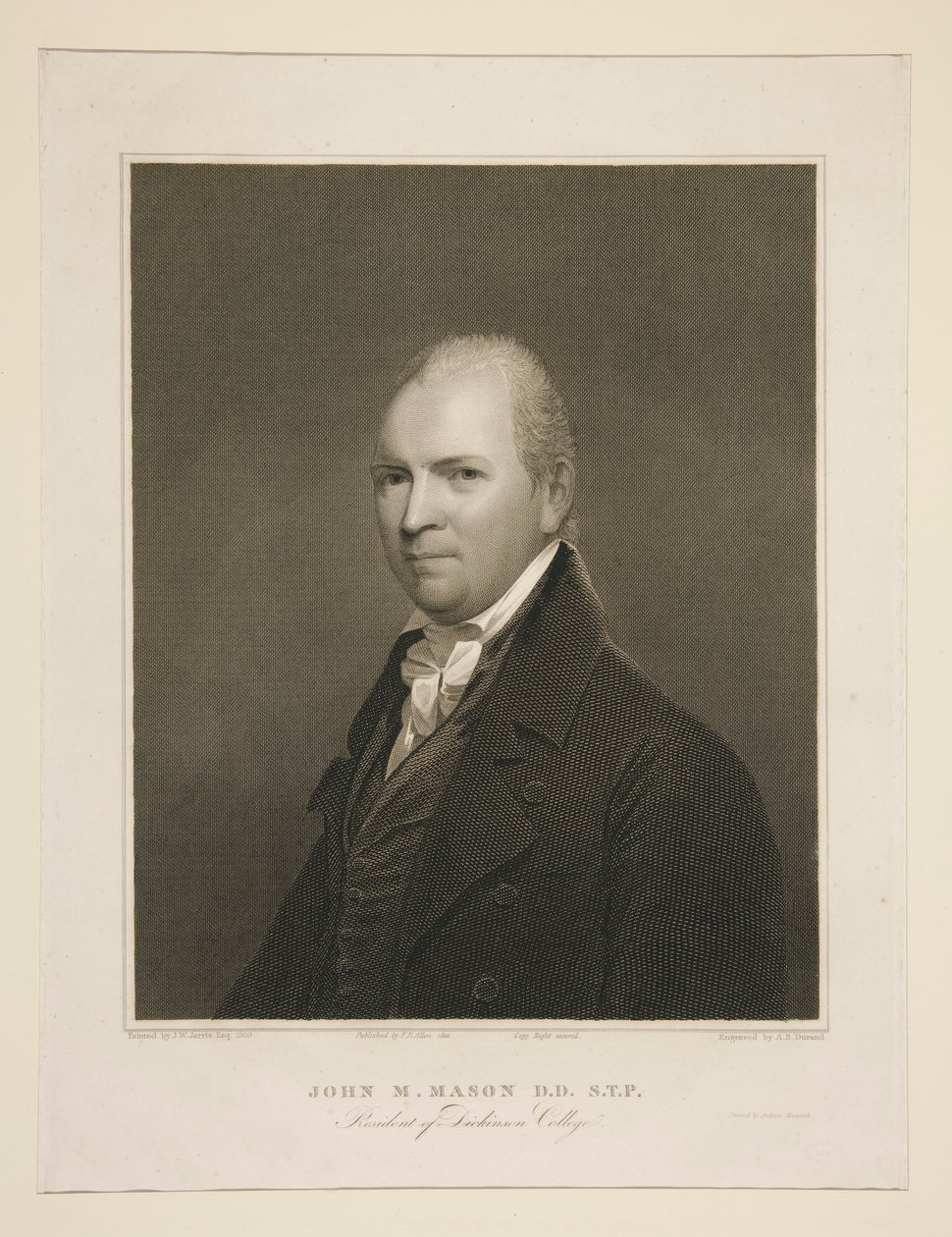 John M. Mason, DD, STP, prezes Dickinson College autorstwa Asher Brown Durand