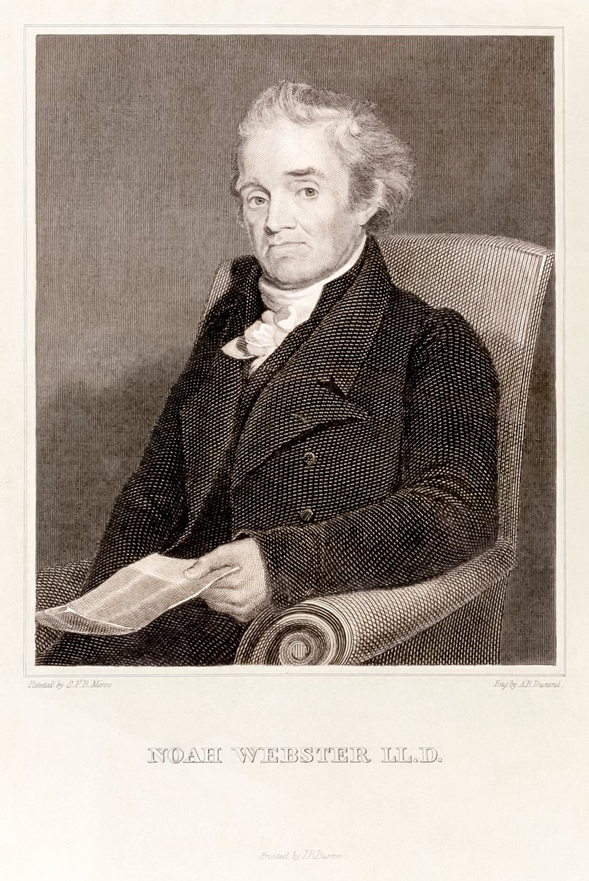 Noah Webster: amerykański leksykograf (grafika) autorstwa Asher Brown Durand