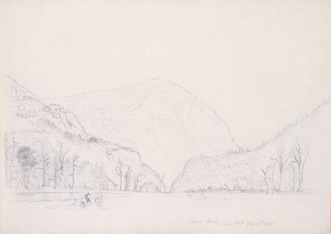 Notch House, Białe Góry, New Hampshire, 1839 (grafit na papierze) autorstwa Asher Brown Durand