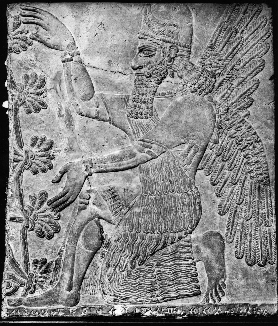Skrzydlaty dżin oddający cześć Świętemu Drzewu z Pałacu w Nimrud autorstwa Assyrian