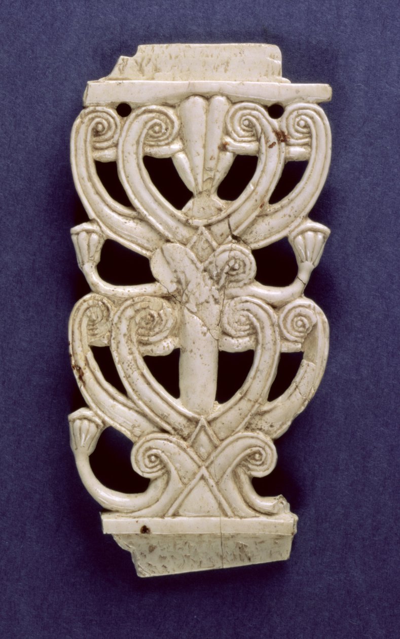 Fragment palmety z fortu Shalmaneser, Nimrud, VIII wiek p.n.e autorstwa Assyrian School