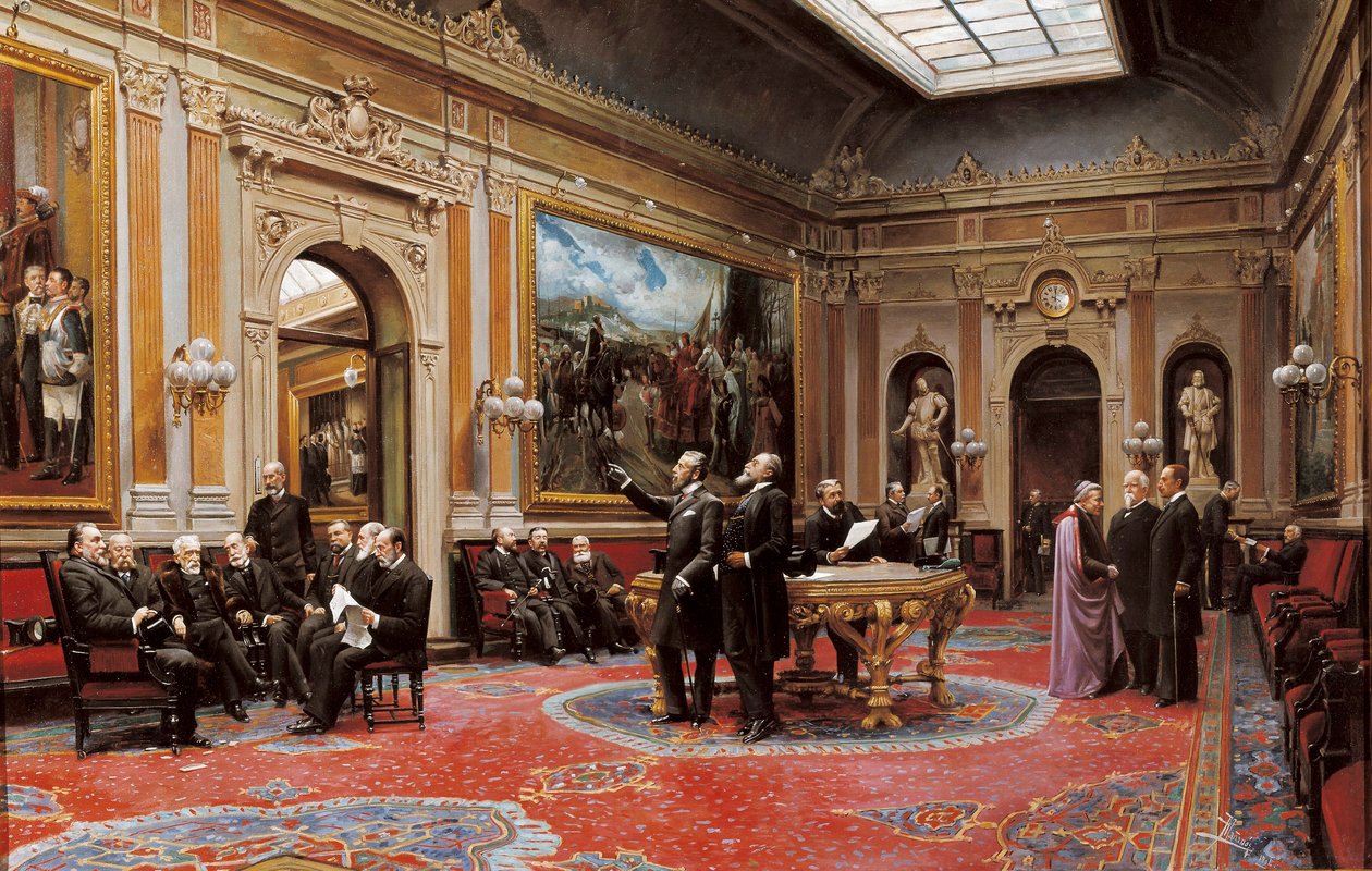 Sala Konferencyjna Senatu w marcu 1904 r. autorstwa Asterio Mañanós Martínez