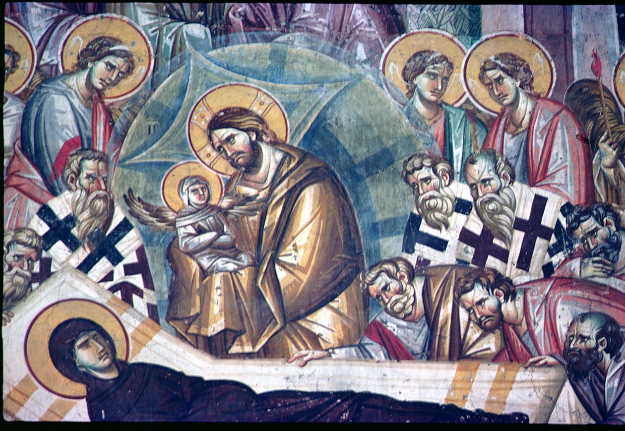 Fragment fresku Zaśnięcia Marii, patrz 134450 i 231617 autorstwa Astrapas and Eutychios