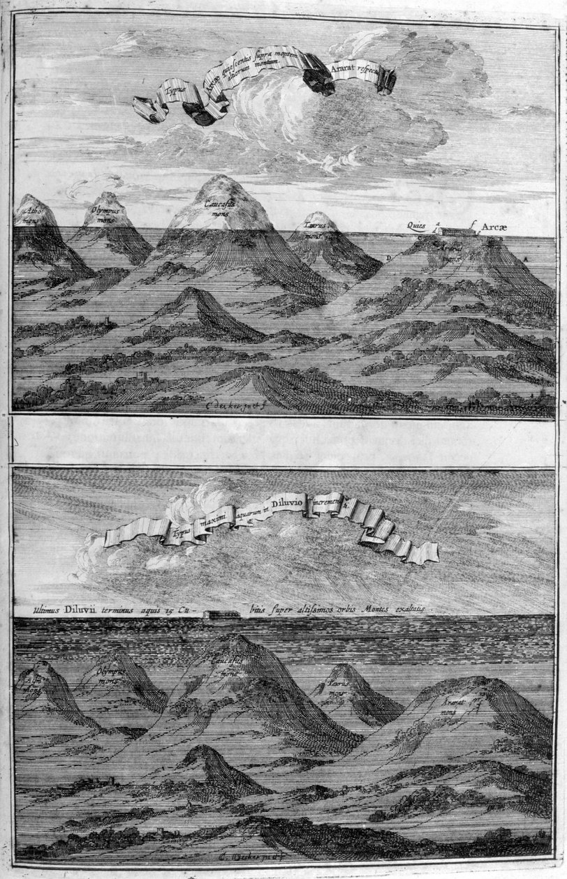 Wielka powódź z Arca Noe autorstwa Athanasius Kircher