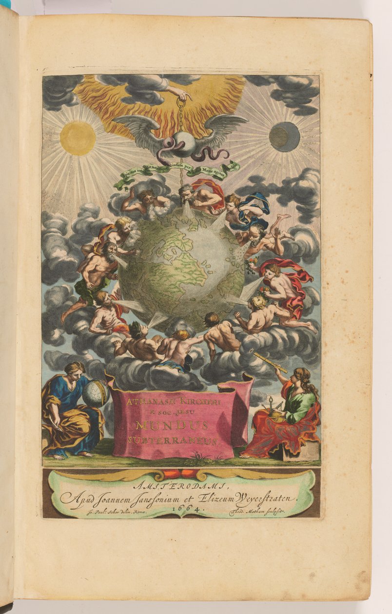 Strona tytułowa Mundus Subterraneus autorstwa Athanasius Kircher