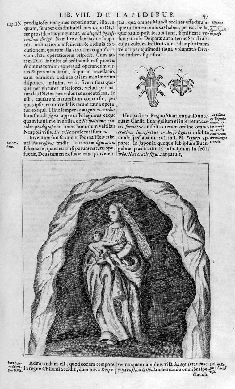 Dziewica i dziecko, 1678 autorstwa Athanasius Kircher