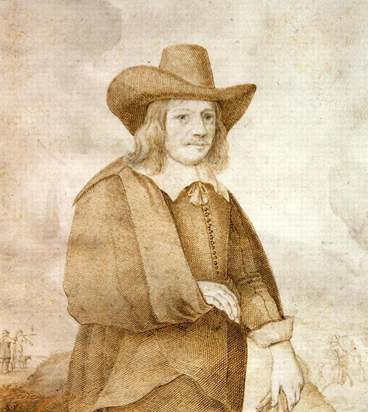 Portret dżentelmena (pióro i atrament na pergaminie) autorstwa Athon Crussens