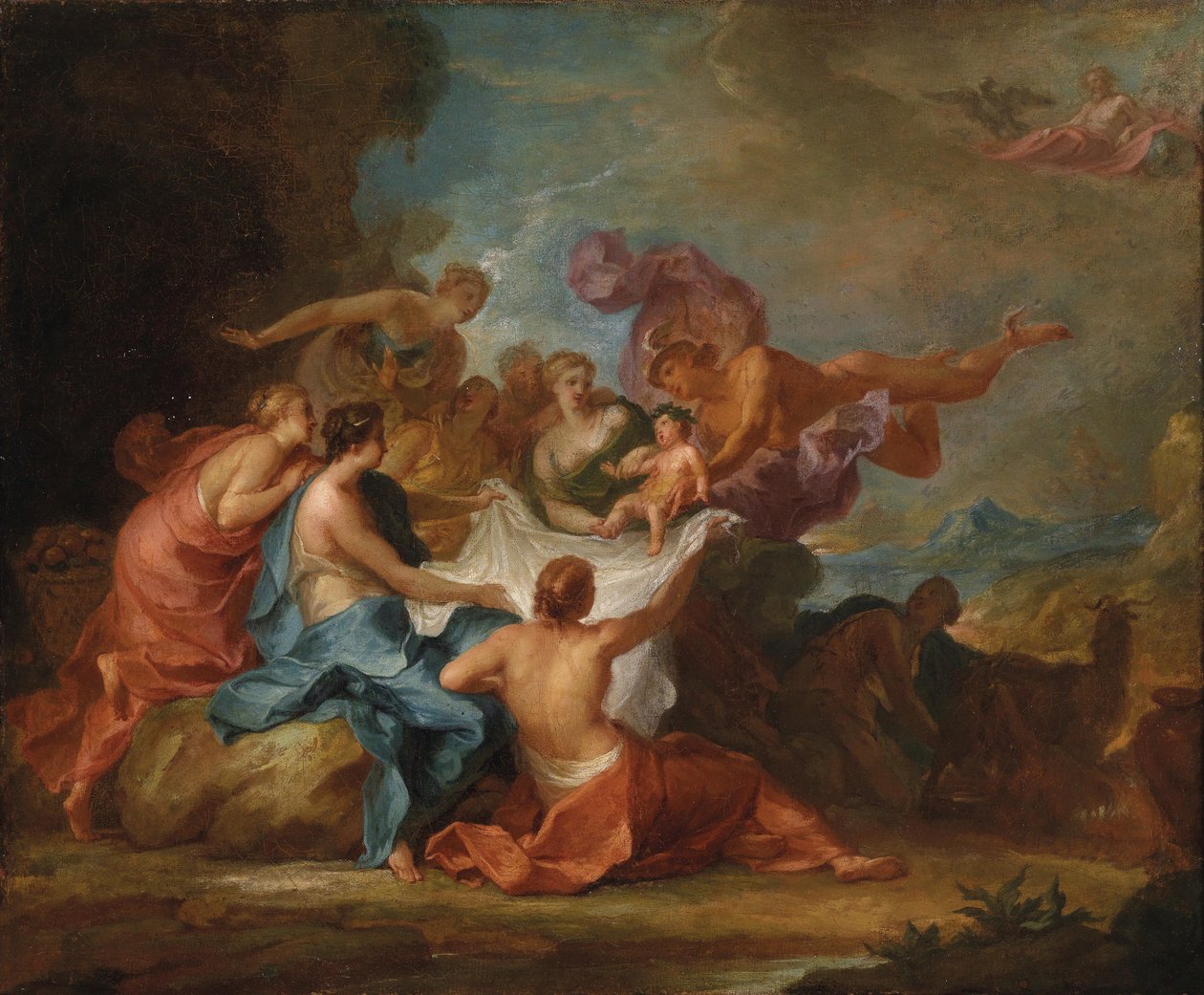 Alegoria wychowania chłopca Jowisza wśród nimf gór Ida autorstwa Abraham Jansz. van Diepenbeeck