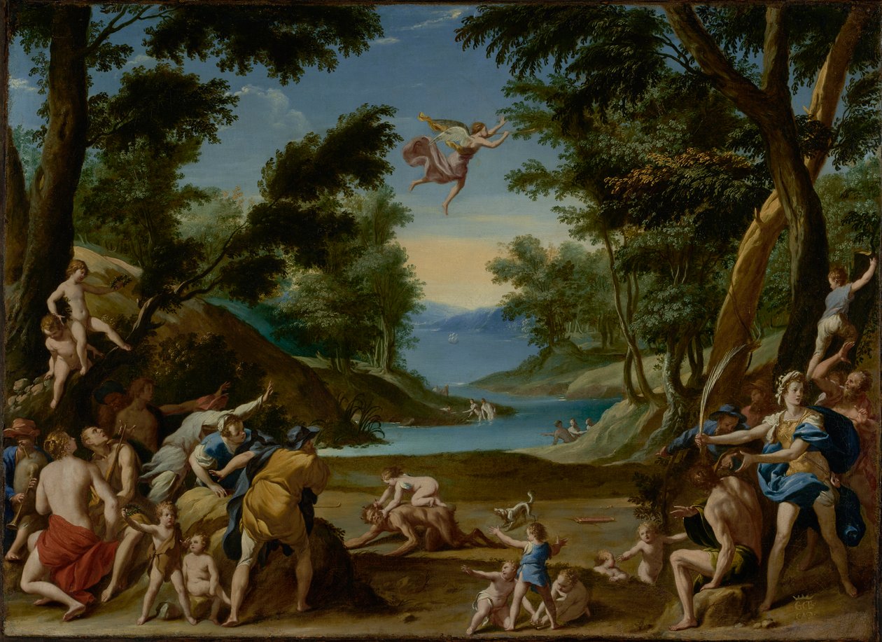 Kupidyn i Pan autorstwa Attributed to Federico Zuccaro