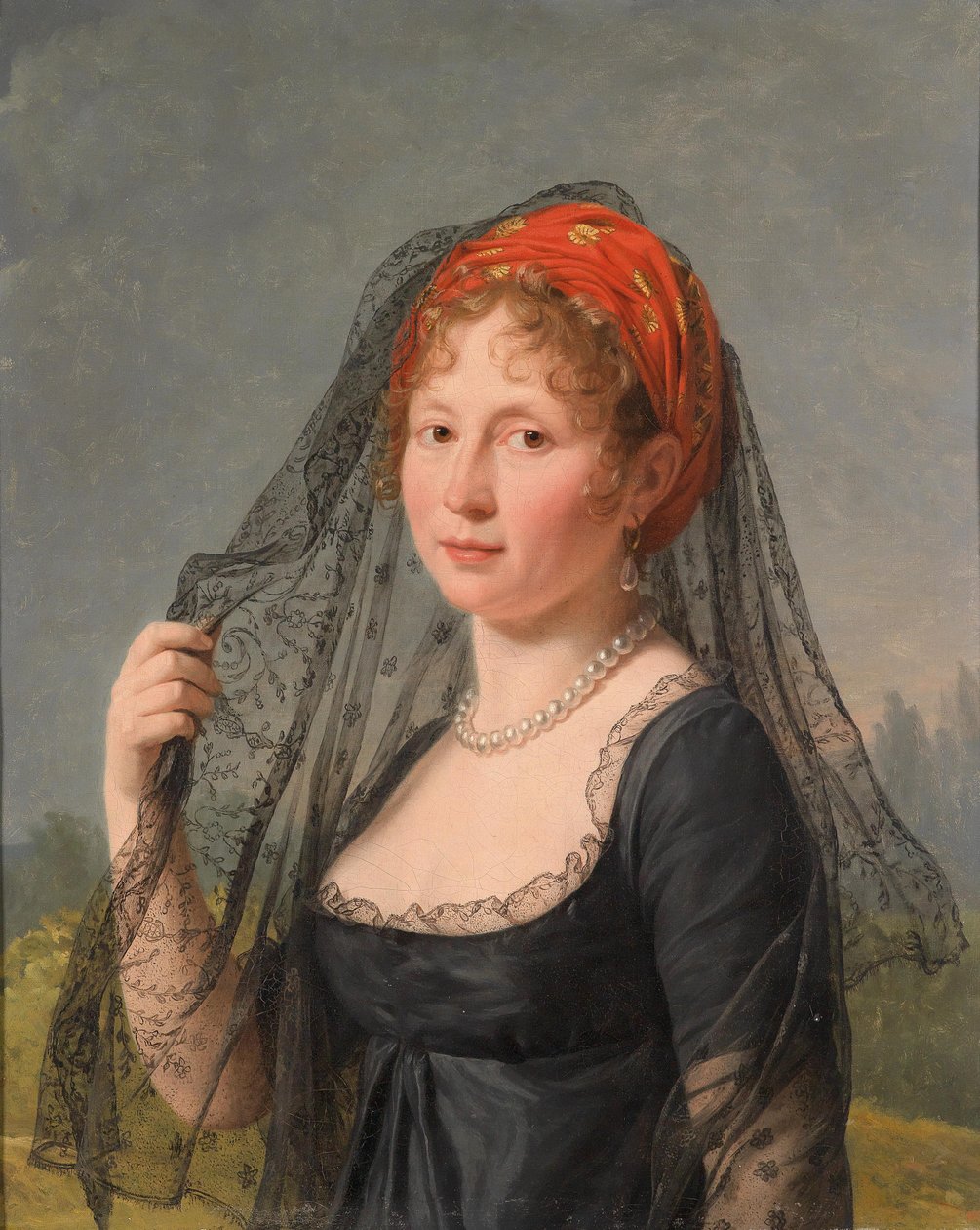 Portret damy w czerni autorstwa Baron François Pascal Simon Gérard
