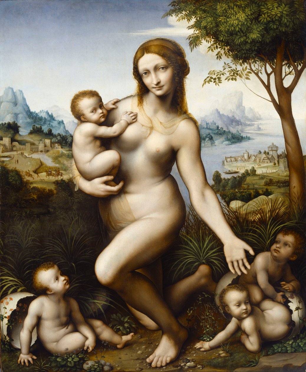 Leda z dziećmi autorstwa Giampietrino