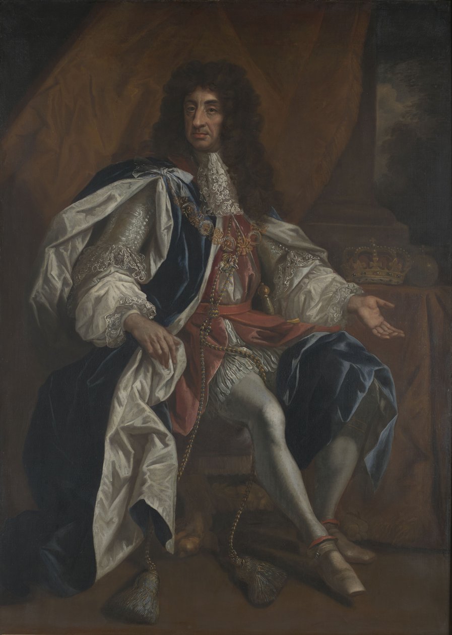 Portret króla Karola II Anglii, Szkocji i Irlandii (1630-1685) autorstwa Thomas Hawker