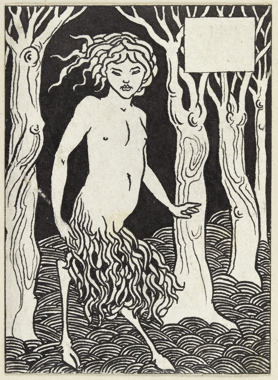 Faun (pióro i czarny tusz na białym papierze) autorstwa Aubrey Beardsley