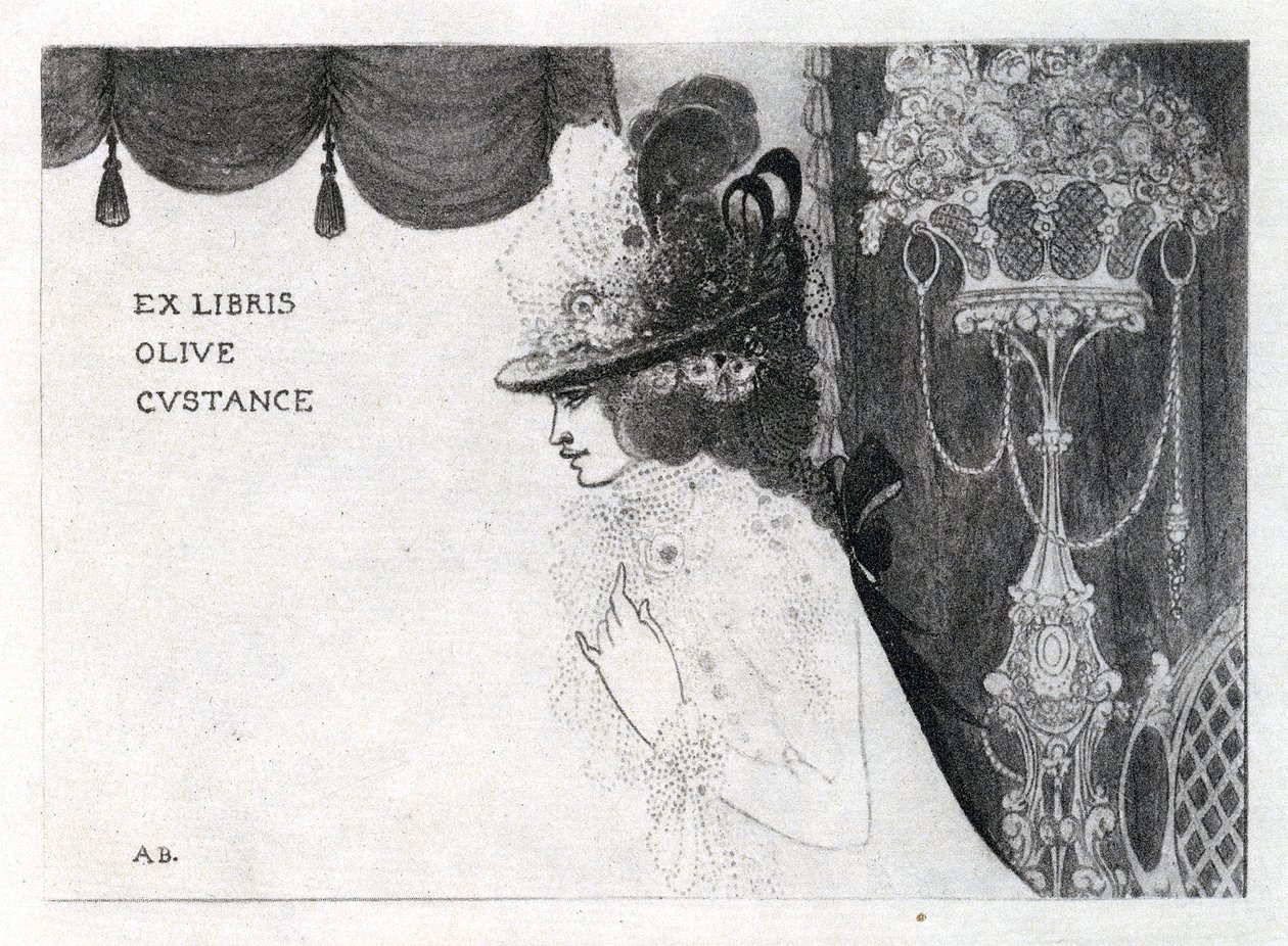 Projekt okładki do książki dla Olive Custance (fotograwiura) autorstwa Aubrey Beardsley