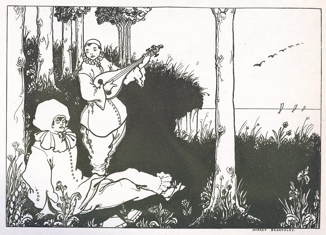 Projekt papieru końcowego "Pierrota", 1896 autorstwa Aubrey Beardsley
