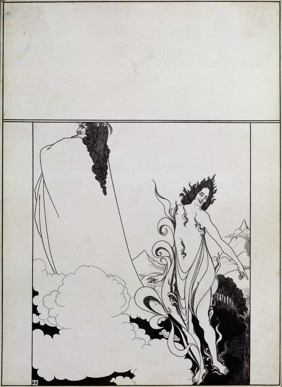 د داس ریینګولډ څلورم جدول، (د ساووې نمبر 6 لپاره د پوښ ډیزاین) پولی autorstwa Aubrey Beardsley