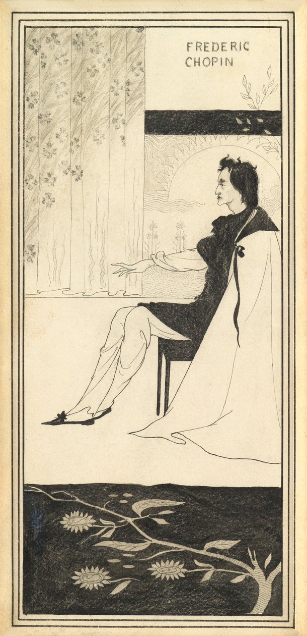 Fryderyk Chopin autorstwa Aubrey Beardsley