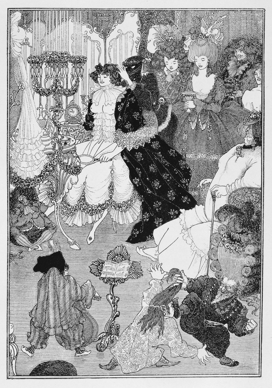 Ilustracja, prawdopodobnie z Bitwy Beaux i Belles, c.1896 autorstwa Aubrey Beardsley