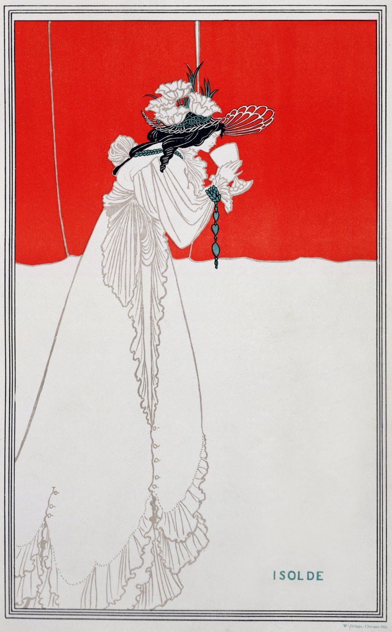 Izolda, ilustracja z „Studio”, 1895 autorstwa Aubrey Beardsley