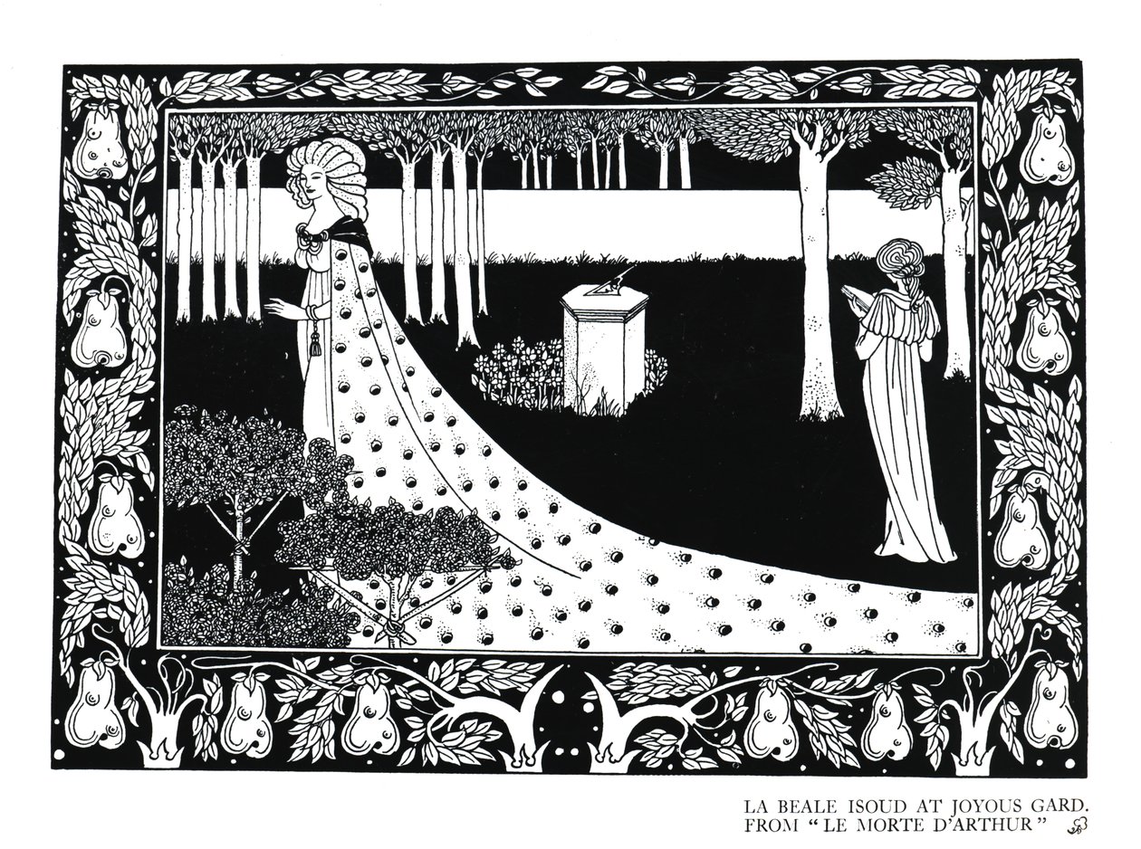 La Beale Isoud w Radosnym Ogrodzie, ilustracja z "Le Morte d