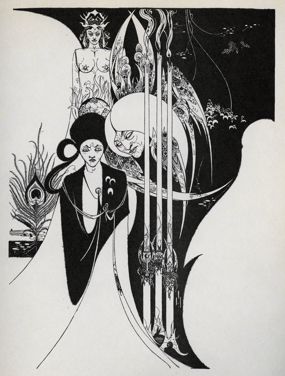 „O neoficie i jak objawiono mu Czarną Sztukę”, 1899 autorstwa Aubrey Beardsley