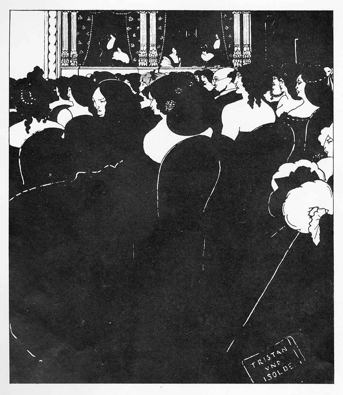 Wagneryci, ilustracja z „Żółtej księgi”, 1894 autorstwa Aubrey Beardsley