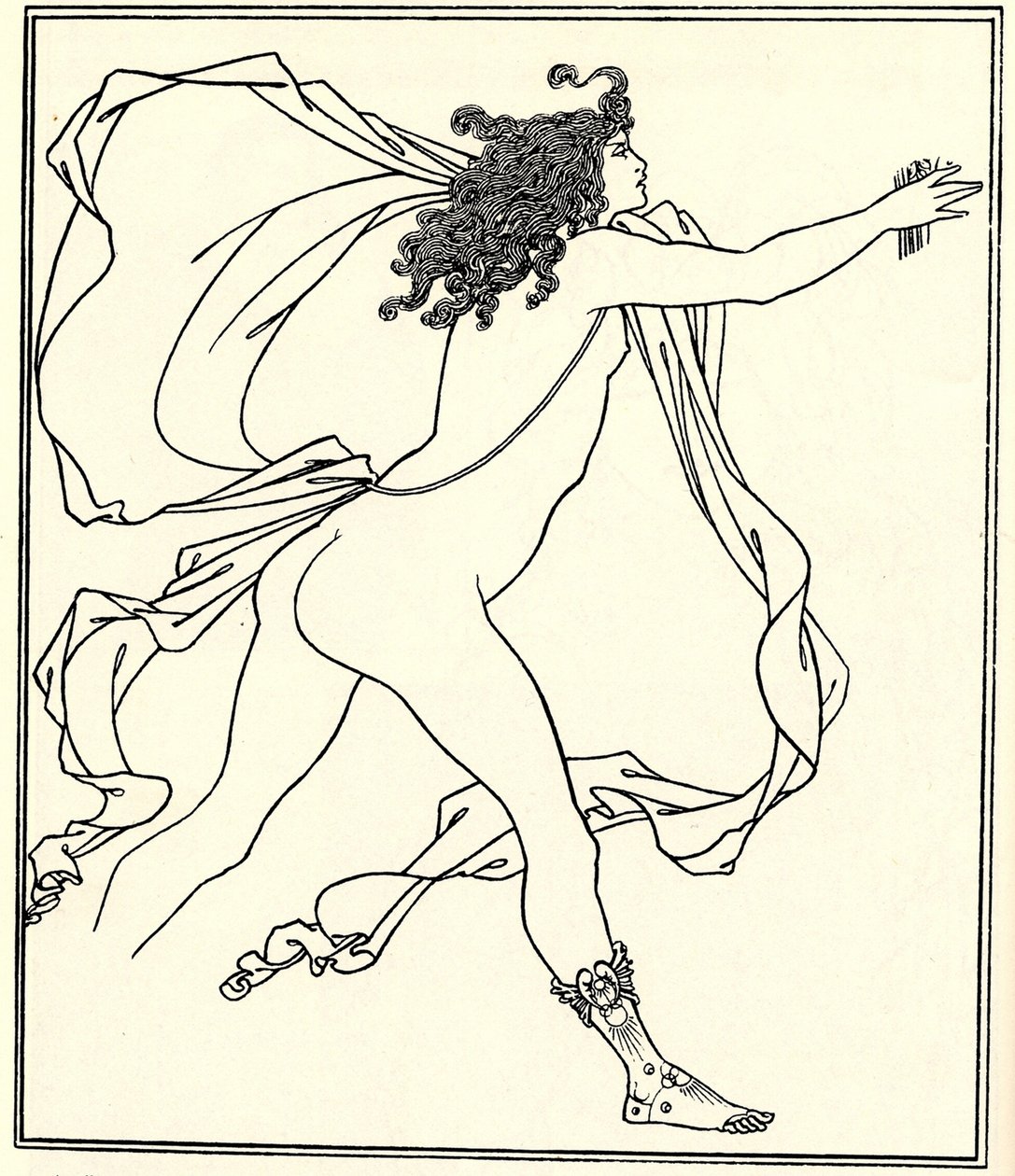 Apollo ściga Daphne, 1896 autorstwa Aubrey Beardsley