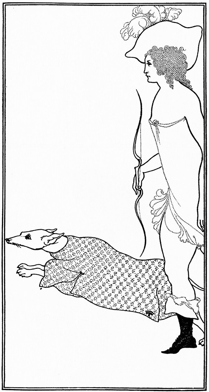 Atalanta w Calydon z ogarem, 1896 autorstwa Aubrey Beardsley