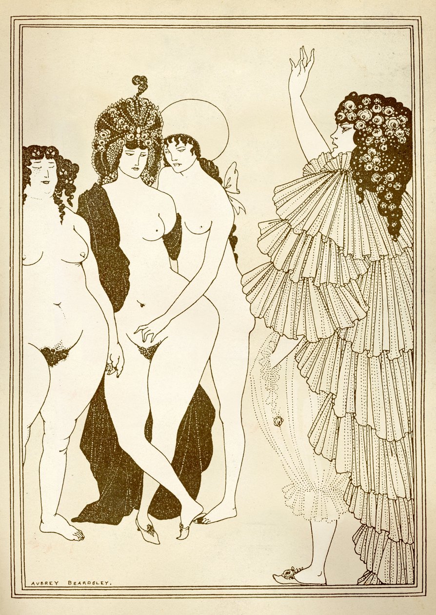 Aubrey BEARDSLEY (1872-1898) ilustracja do „Lizystraty” (411 pne) autorstwa Arystofanesa autorstwa Aubrey Beardsley