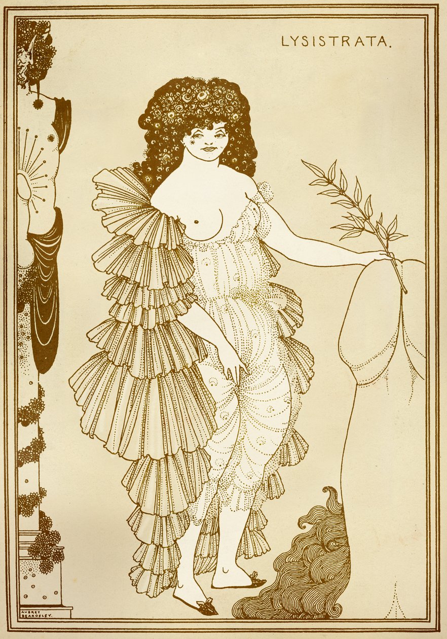 Aubrey BEARDSLEY (1872-1898) ilustracja do „Lisistraty” (411 at .) autorstwa Aubrey Beardsley