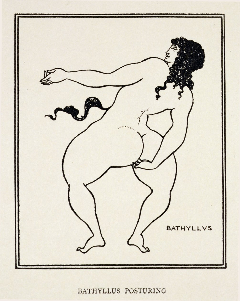 Bathyllus, rzymski tancerz i wykonawca pantomimy autorstwa Aubrey Beardsley