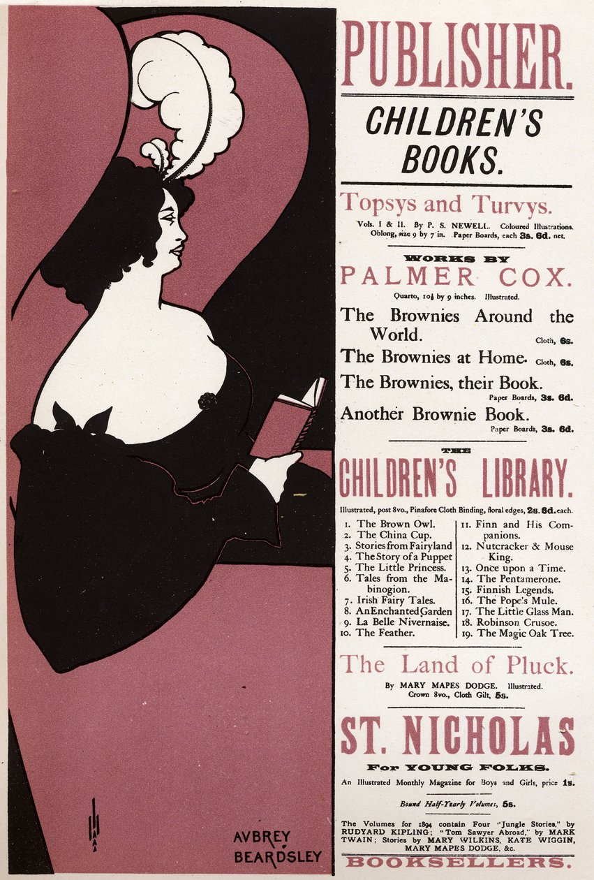 Księgarnia dla dzieci w Londynie (plakat) autorstwa Aubrey Beardsley