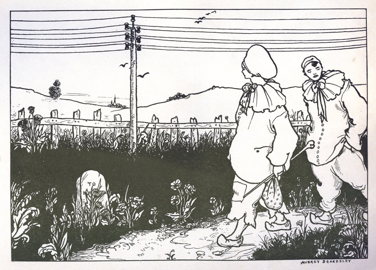 Projekt wyklejki „Pierrot”, 1896 autorstwa Aubrey Beardsley