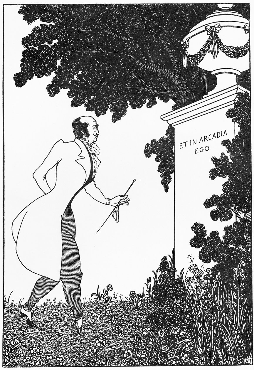 Et in Arcadia Ego, ilustracja z „Savoy”, 1896 autorstwa Aubrey Beardsley