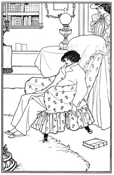 Frontyspis do Złego Macierzyństwa, wyd. autorstwa Elkina Mathewsa i Walta Rudinga autorstwa Aubrey Beardsley