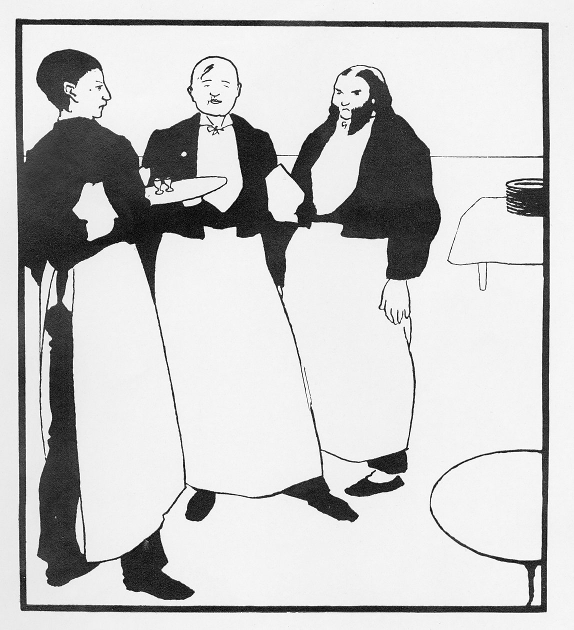 Garcons de Cafe, ilustracja z „Żółtej Księgi” autorstwa Aubrey Beardsley