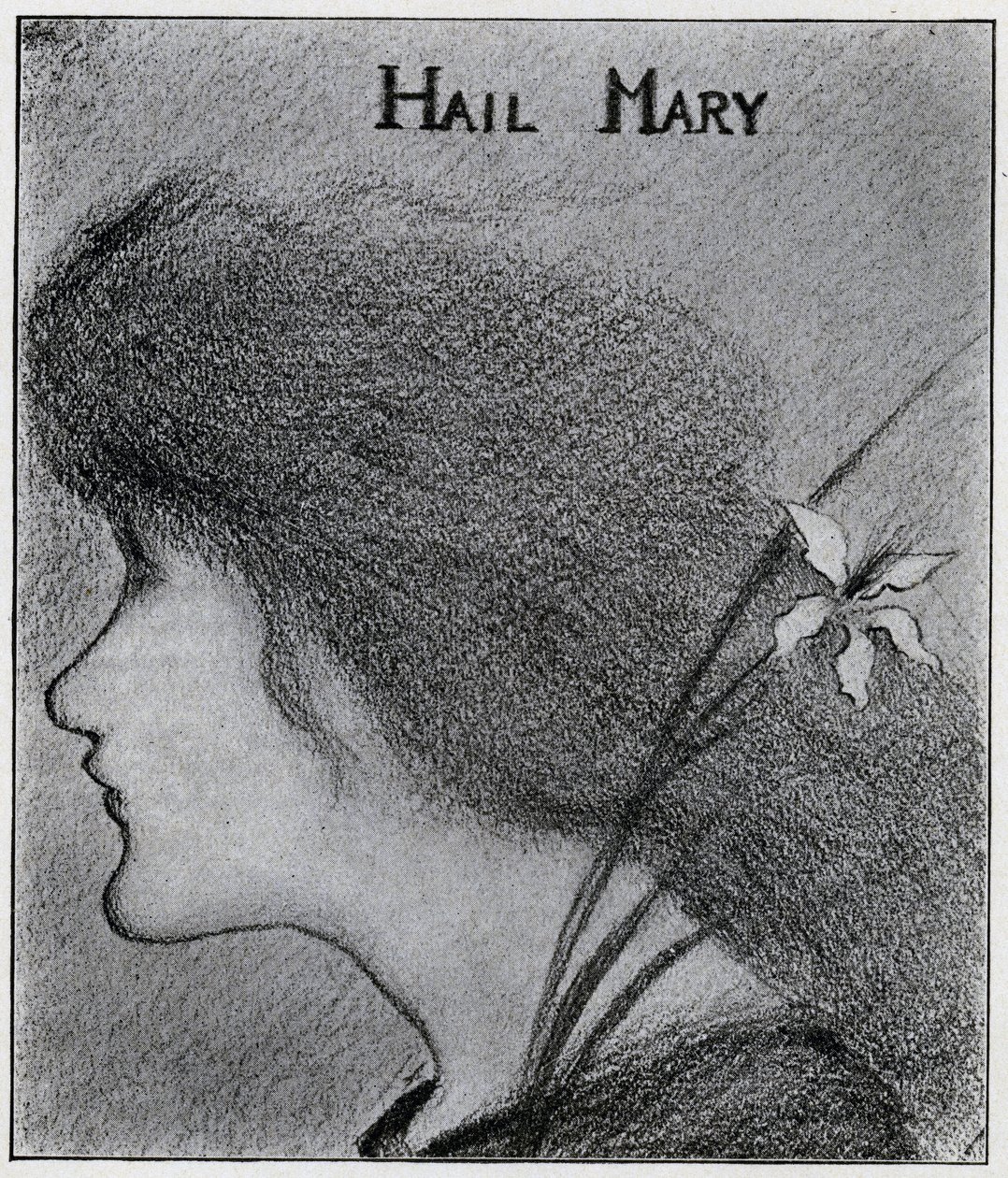 Zdrowaś Maryjo (ołówek) autorstwa Aubrey Beardsley