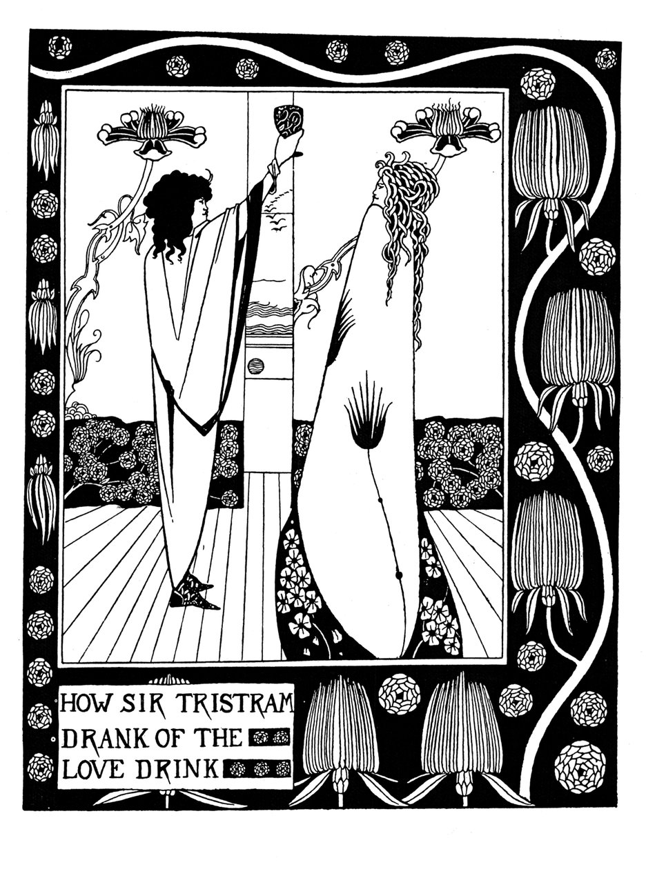 Ilustracja do książki Le Morte dArthur autorstwa Sir Thomasa Malory autorstwa Aubrey Beardsley